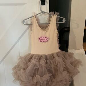 Popatu Cream and Pink Ruffled Tutu Dress
